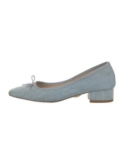 Pre-owned Veronica Beard Denim Bow Accents Pumps In Blue