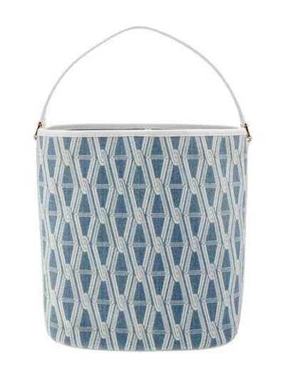 Pre-owned Veronica Beard Denim Bucket Bag In Blue