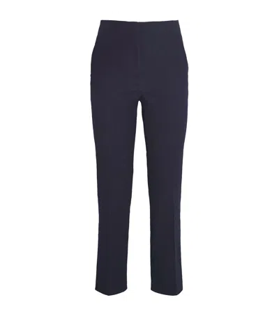 Veronica Beard Denim Cropped Chiara Trousers In Navy