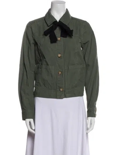 Pre-owned Veronica Beard Denim Jacket In Green