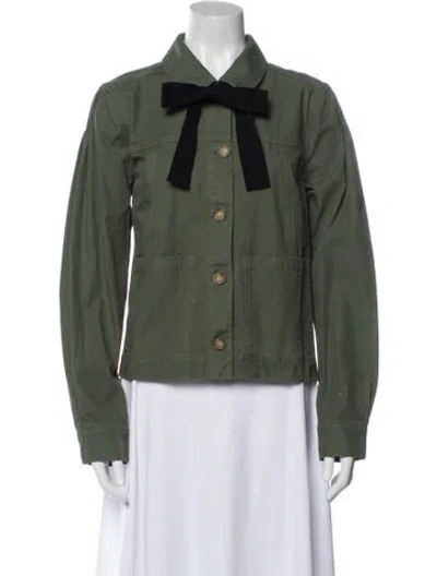 Pre-owned Veronica Beard Denim Jacket In Green