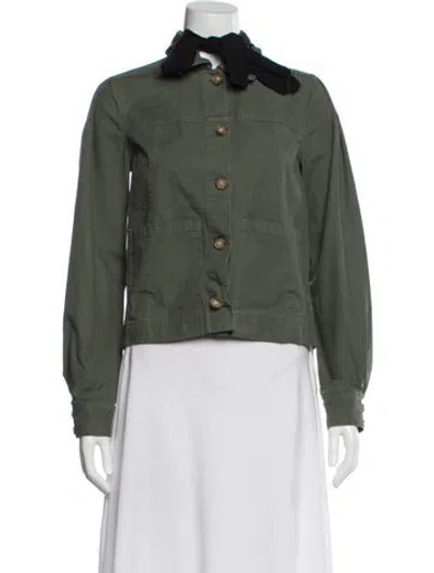 Pre-owned Veronica Beard Denim Jacket In Green