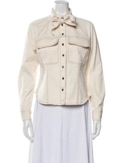 Pre-owned Veronica Beard Denim Jacket In Neutral