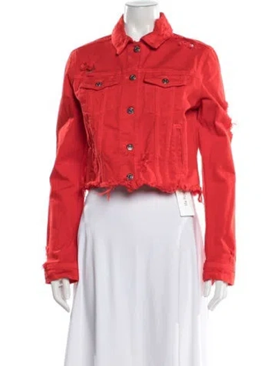 Pre-owned Veronica Beard Denim Jacket In Red