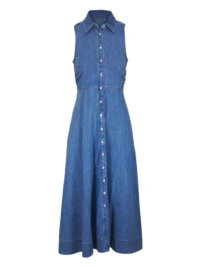 Veronica Beard Denim Maxi Dress In Blue