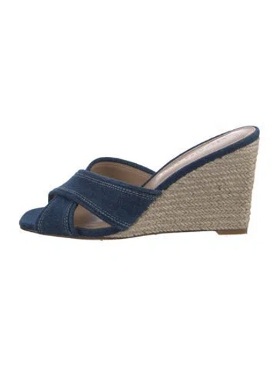 Pre-owned Veronica Beard Denim Mules In Blue