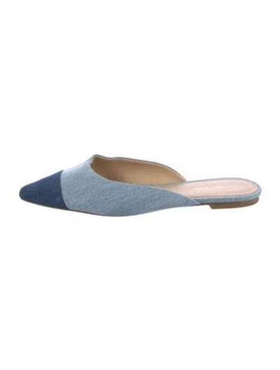Pre-owned Veronica Beard Denim Mules In Blue