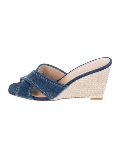 Pre-owned Veronica Beard Denim Mules In Blue