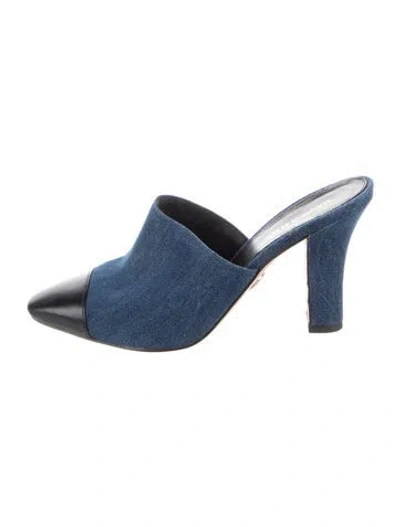 Pre-owned Veronica Beard Denim Mules In Blue