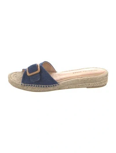 Pre-owned Veronica Beard Denim Printed Espadrilles In Blue