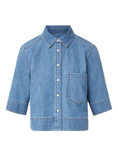 VERONICA BEARD DENIM SHORT-SLEEVE SHIRT