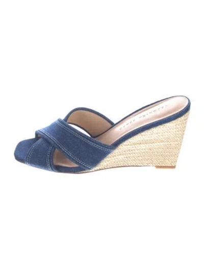 Pre-owned Veronica Beard Denim Slides In Blue
