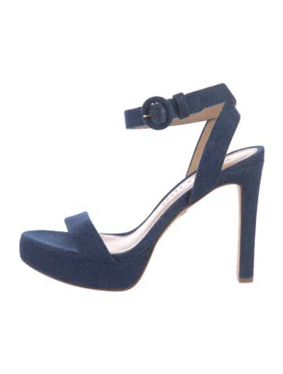 Pre-owned Veronica Beard Denim Slingback Pumps In Blue