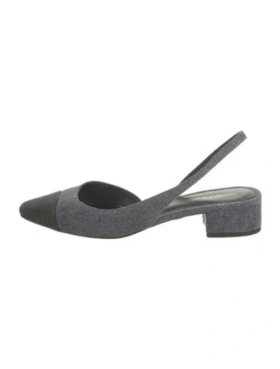 Pre-owned Veronica Beard Denim Slingback Pumps In Blue