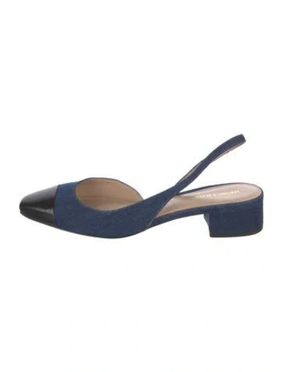Pre-owned Veronica Beard Denim Slingback Pumps In Blue