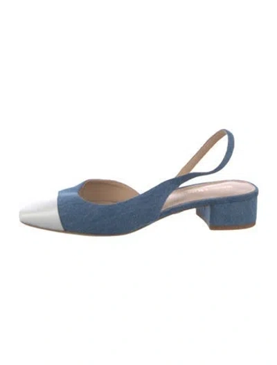 Pre-owned Veronica Beard Denim Slingback Pumps In Multi