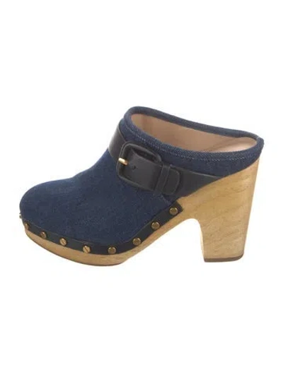 Pre-owned Veronica Beard Denim Studded Accents Boots In Blue