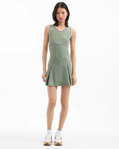 Veronica Beard Deuce Pleated Tennis Skort In Green