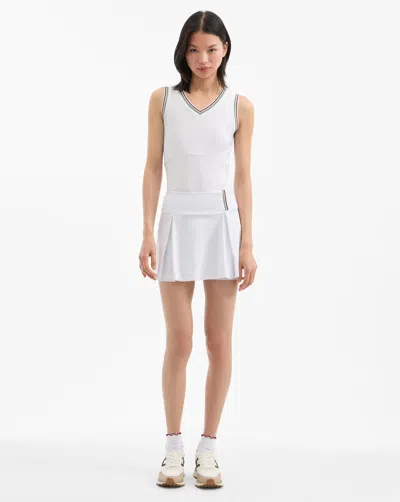 Veronica Beard Deuce Pleated Tennis Skort In White