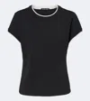 Veronica Beard Devin Cotton-blend T-shirt In Black