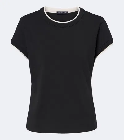 Veronica Beard Devin Cotton-blend T-shirt In Black