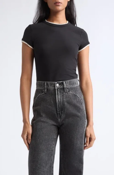 Veronica Beard Devin Short Sleeve Ringer T-shirt In Gray
