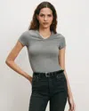 Veronica Beard Devin V-neck T-shirt In Medium Heather Grey