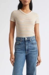 Veronica Beard Devin V-neck T-shirt In Rust Multi