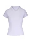 Veronica Beard Devin V-neck T-shirt In White
