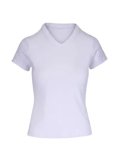 Veronica Beard Devin V-neck T-shirt In White