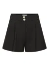 Veronica Beard Devina Pleated Tailored Shorts In Black