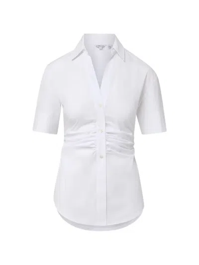 Veronica Beard Devra Short-sleeved Shirt In White