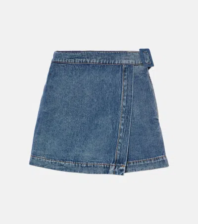 Veronica Beard Diaz Denim Skort In Wanderer Dust