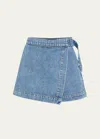 Veronica Beard Diaz Denim Skort In Wanderer D