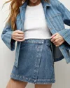 Veronica Beard Diaz Denim Skort In Wanderer Dust