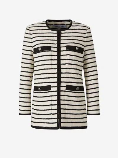 Veronica Beard Foster Striped Cotton-blend Tweed Jacket In Multi