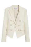 Veronica Beard Diego Stretch Cotton Dickey Jacket In Ecru