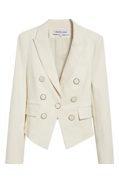 Veronica Beard Diego Stretch Cotton Dickey Jacket In Ecru