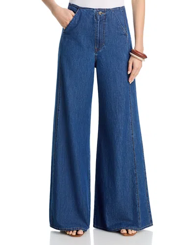 Veronica Beard Digby High Rise Wide Leg Jeans In Starry Night In Blue