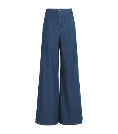 Veronica Beard Digby High-rise Wide-leg Jeans In Blue