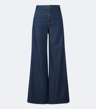 Veronica Beard Digby Wide-leg Jeans In Blue