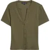 Veronica Beard Dilia Rib Top In Green