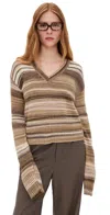 Veronica Beard Diora Pullover Desert Khaki Multi In Brown