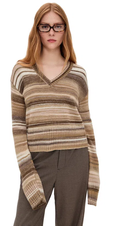 Veronica Beard Diora Pullover Desert Khaki Multi In Brown