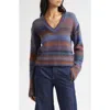 Veronica Beard Diora Stripe Wool Blend Sweater In Multi