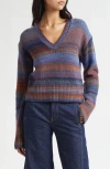 Veronica Beard Diora Stripe Wool Blend Sweater In Multi