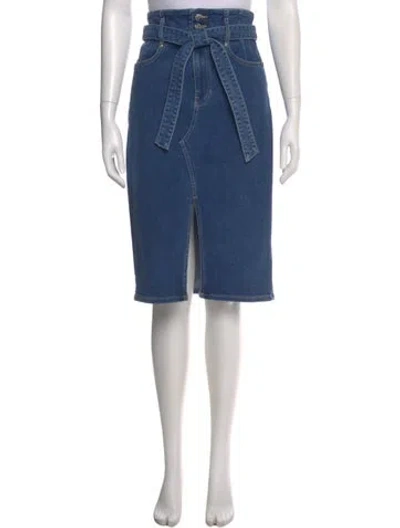 Pre-owned Veronica Beard Distressed Accents Knee-length Skirt In Blue