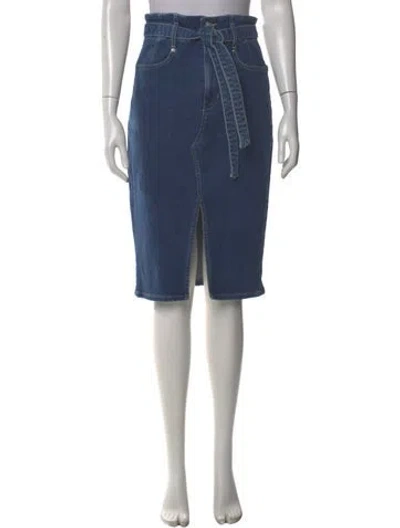 Pre-owned Veronica Beard Distressed Accents Knee-length Skirt In Blue