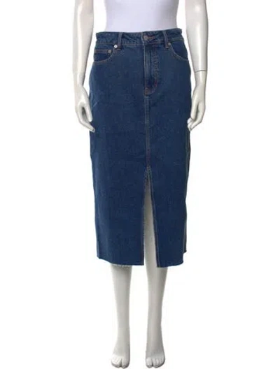 Pre-owned Veronica Beard Distressed Accents Midi Length Skirt In Blue