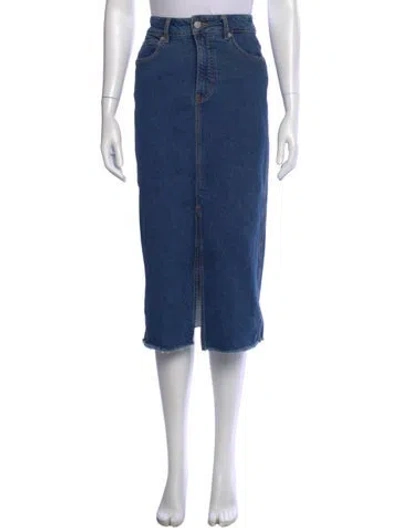 Pre-owned Veronica Beard Distressed Accents Midi Length Skirt In Blue